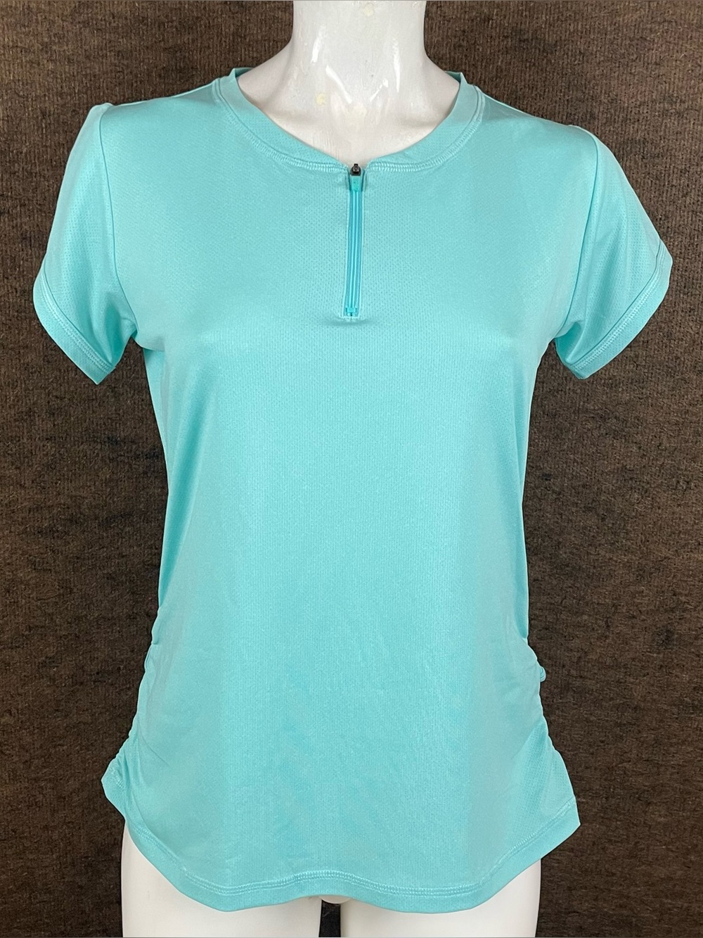 Club Ride Cycling Jersey Womens L Mint Green 1/4 Zip Short Sleeve Mesh MTB B18